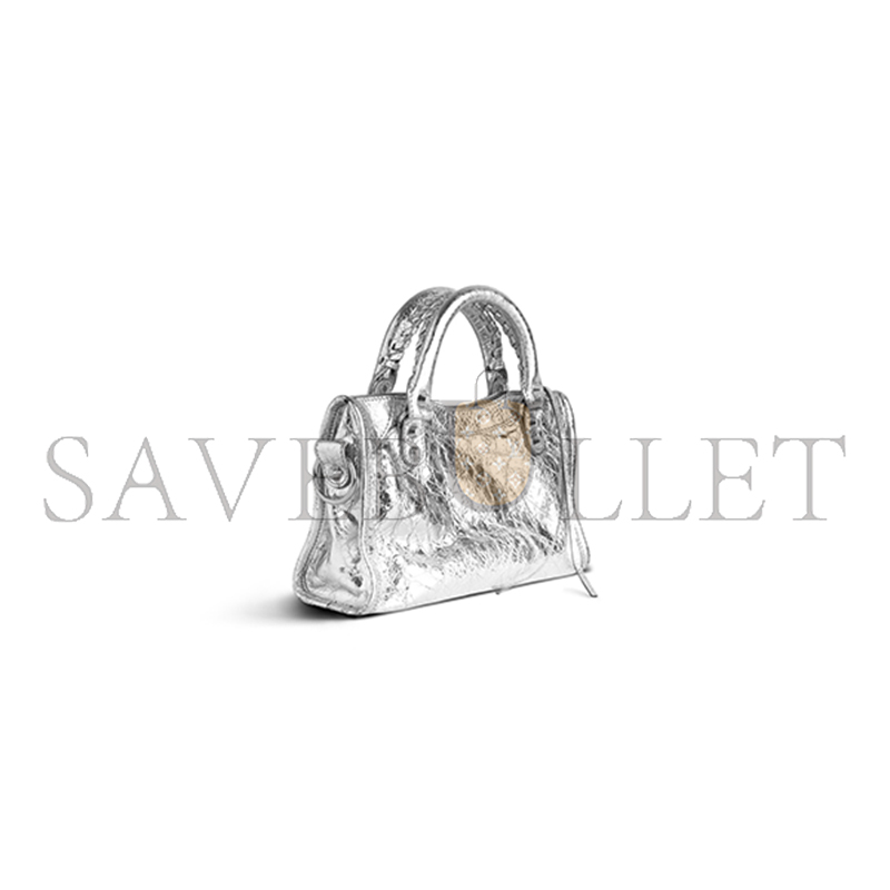 BALENCIAGA WOMEN'S LE CITY BAG MINI IN SILVER 8063952AA9R8122 (24*16*6.5cm) BALENCIAGA WOMEN'S LE CITY BAG MINI IN SILVER 8063952AA9R8122 (24*16*6.5cm)